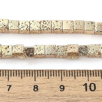 Electroplated Natural Lava Rock Beads Strands G-L606-E02-01D-1