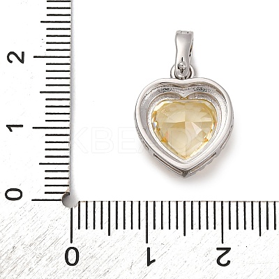 925 Sterling Silver Pave Yellow Cubic Zirconia Pendants STER-F063-01B-02-1
