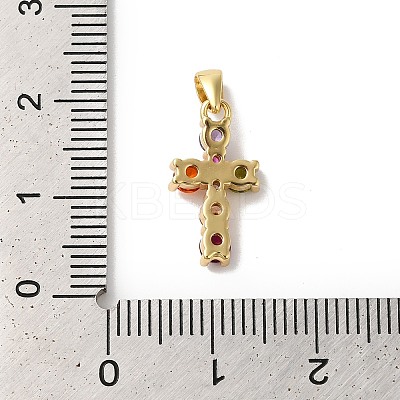 Rack Plating Brass Cubic Zirconia Pendants X-KK-G504-17G-1