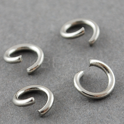 Tarnish Resistant 304 Stainless Steel Open Jump Rings A-STAS-R049-5x1mm-1
