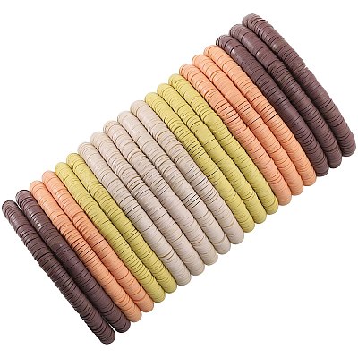 Polymer Clay Heishi Surfer Stretch Bracelets Set BJEW-SW00130-1