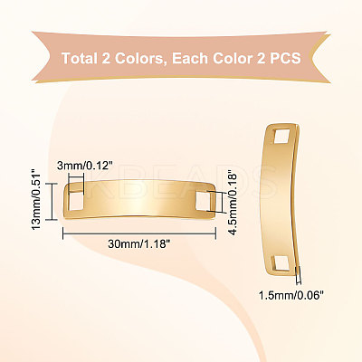4Pcs 2 Colors 304 Stainless Steel Shoelace Charms STAS-UN0050-21-1
