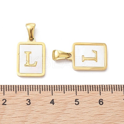 Ion Plating(IP) 304 Stainless Steel Pave Shell Pendants X-STAS-G327-01G-L-1