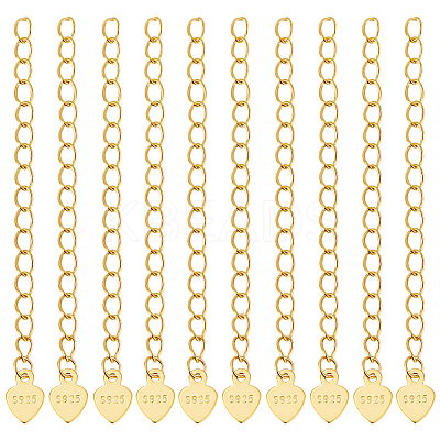 10Pcs 925 Sterling Silver Extender Chains STER-BBC0007-94B-1