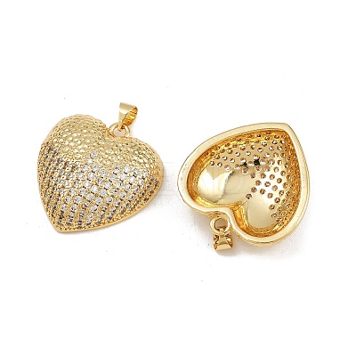 Brass Micro Pave Cubic Zirconia Pendants KK-C132-03H-G-1