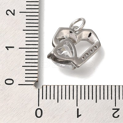 Rack Plating Brass Micro Pave Cubic Zirconia Charms KK-I720-53P-1