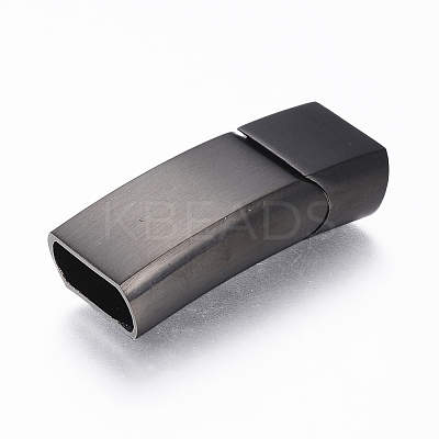 304 Stainless Steel Magnetic Clasps with Glue-in Ends STAS-F130-49B-1