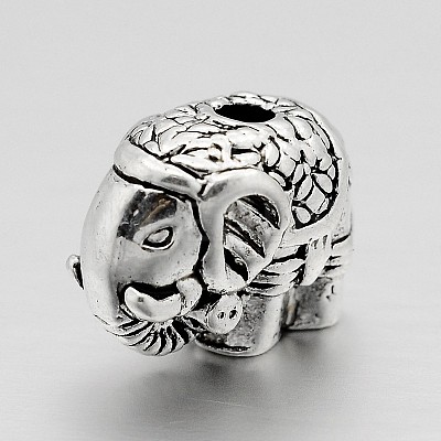 Tibetan Style Alloy Elephant Beads X-TIBEB-M022-01AS-1