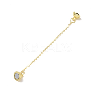 Brass Magnetic Clasp with Cable Safety Chain KK-F839-036G-1