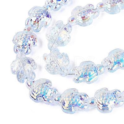 Electroplate Transparent Glass Beads Strands EGLA-N055-04A-1