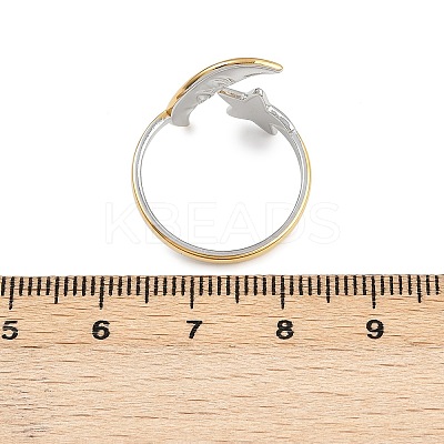 304 Stainless Steel Cuff Rings for Women RJEW-B133-05A-1