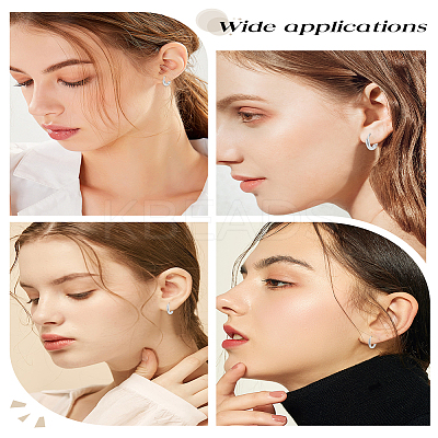 8Pcs 4 Styles 304 Stainless Steel Hoop Earrings for Women EJEW-LP0001-34P-1