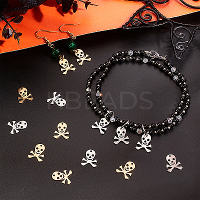40Pcs 2 Colors 304 Stainless Steel Pendants STAS-UN0030-16-1