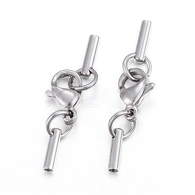 Tarnish Resistant 304 Stainless Steel Lobster Claw Clasps STAS-P146-A09-1.2mm-1