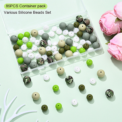 Food Grade Eco-Friendly Silicone Focal Beads SIL-YW0001-72B-1