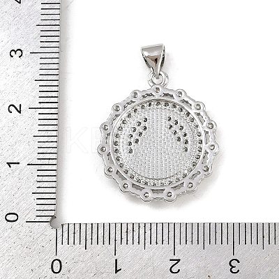 Brass Micro Pave Cubic Zirconia Pendants KK-P323-11H-P02-1
