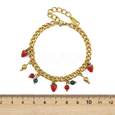 304 Stainless Steel Enamel Charm Bracelets BJEW-C113-03G-1