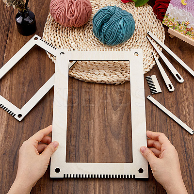 7Pcs Wooden Knitting Loom Kits DIY-WH0136-910-1