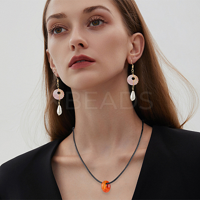 DIY Natural & Synthetic Mixed Gemstone Pi Disc Pendant Necklaces Making Kit DIY-OC0012-07-1