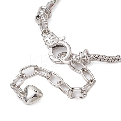 Christmas Theme Glass & Alloy European Beads Bracelets for Women BJEW-JB11198-02-1