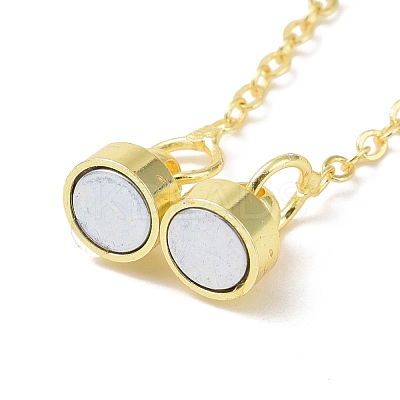 Brass Magnetic Clasp with Cable Safety Chain KK-F839-035G-1