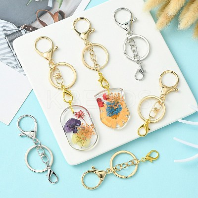 20Pcs 4 Style Alloy Key Rings KEYC-CJ0001-06-1