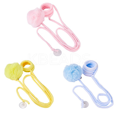 3Pcs 3 Colors Cloth & Iron Spring Ball Cat Toys AJEW-TA0002-21-1
