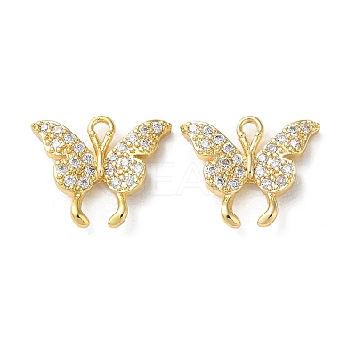 Brass Micro Pave Cubic Zirconia Charms KK-F872-06G-1