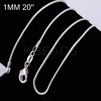 Brass Round Snake Chain Fine Necklaces NJEW-BB10854-20-1