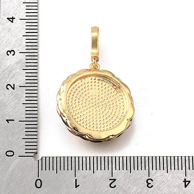 Brass Micro Pave Cubic Zirconia & Enamel Pendants KK-R222-09G-02-1