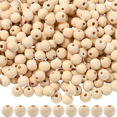 Natural Unfinished Wood Beads WOOD-SP0001-62C-1
