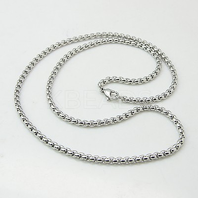 Tarnish Resistant 304 Stainless Steel Necklaces Men's Rolo Chain Necklaces NJEW-H411-95-1