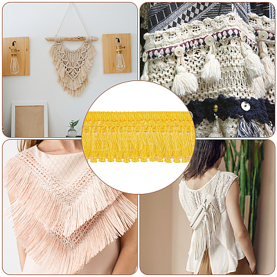 15 Yards Cotton Lace Fringe Tassel Trimmings DIY-WH0530-46B-1