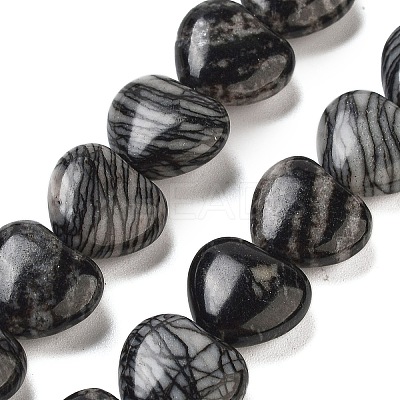 Natural Black Netstone Beads Strands G-B022-27C-1