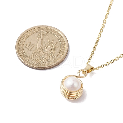Natural Cultured Freshwater Pearl Pendant Necklaces NJEW-JN04685-1