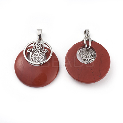 Natural Red Jasper Pendants KK-F751-K-A05-1