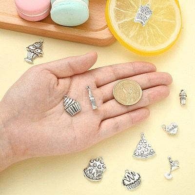100Pcs 10 Styles Tibetan Style Alloy Pendants TIBEP-CJ0002-55-1