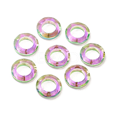 Electroplate Transparent Glass Linking Rings GLAA-F126-01C-1