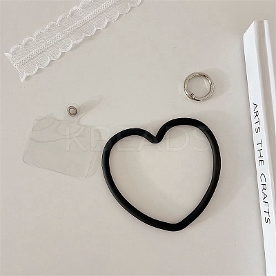 Silicone Love Heart Mobile Straps PW-WG49436-02-1