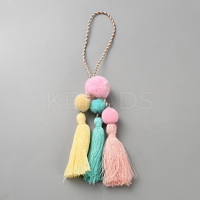 Polyester Tassel Pendant Decorations HJEW-WH20816-012B-1