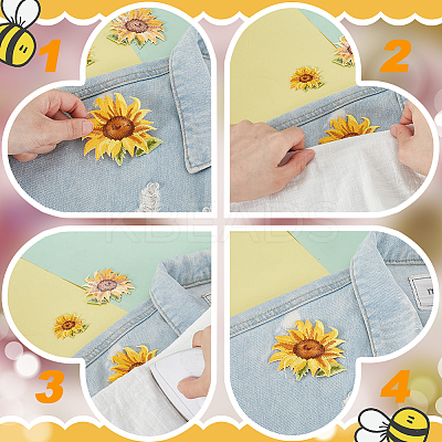 Flower Self Adhesive Computerized Embroidery Cloth Iron on/Sew on Patches PATC-GA0001-84A-1