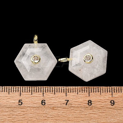 Natural Quartz Crystal Pendants G-P588-02G-11-1