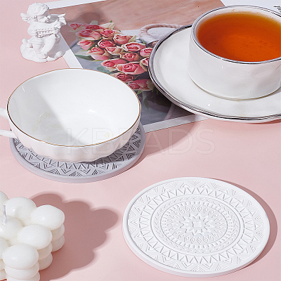 2Pcs 2 Colors Diatomaceous Earth Cup Mats FIND-LP0006-66-1