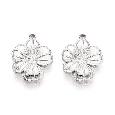 304 Stainless Steel Flower Pendants STAS-T067-55P-1