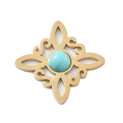 Synthetic Turquoise Pendants STAS-I327-14G-04-1