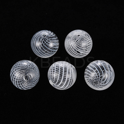 Transparent Handmade Blown Glass Globe Beads GLAA-T012-33B-1