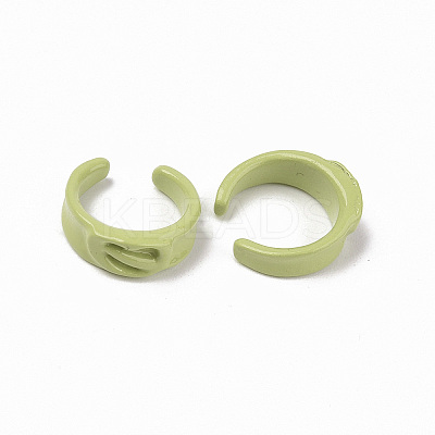 Spray Painted Alloy Cuff Rings RJEW-T011-03-RS-1