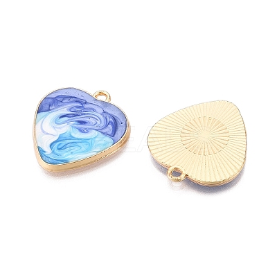 Rack Plating Alloy Enamel Pendants ENAM-N056-366KCG-04-1