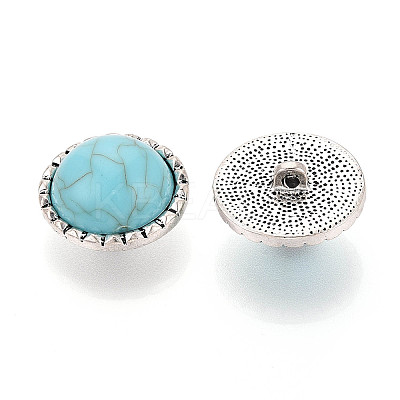 Zinc Metal Alloy & Natural Turquoise Buttons BUTT-WH0057-001D-AS-1