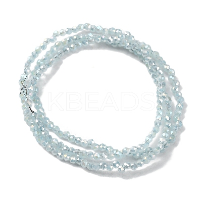 Transparent Electroplate Glass Beads Strands EGLA-H107-01A-B08-1